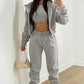 2025 Sportliches Damen-Sweatshirt mit Kapuze + Weste + Hose, 3er-Set.