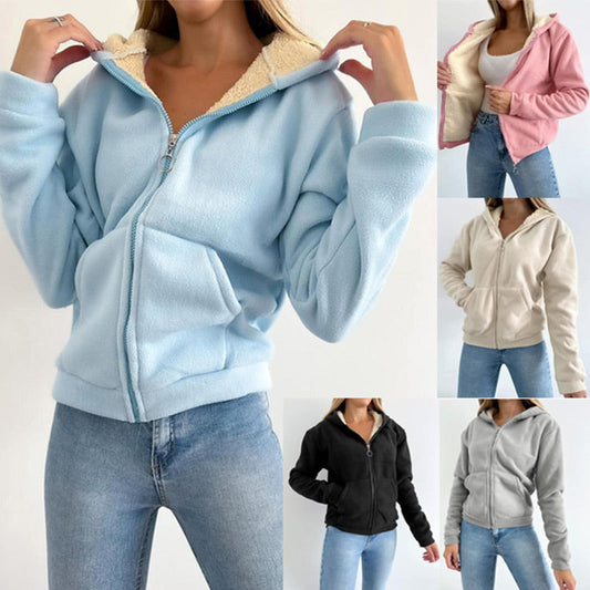 Gefütterte Zip-Up Hoodies für Frauen