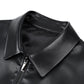Klassische PU-Lederjacke mit Frontreißverschluss für Herren