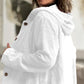 Damen Oversized Kapuzen Corduroy Knopf-down Shacket