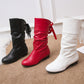 🔥50% Rabatt!🔥Damenstiefel mit Schnürung und klobigem Absatz bis zur Wadenmitte