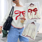 🌟Befristetes Angebot:49 Rabatt!🎀Kuscheliger Oversize-Strickpullover mit Schleifenmuster für Damen
