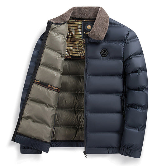 ❄️Herren-Jacke mit Revers und Baumwollfutter –👍Warm und wasserdicht!