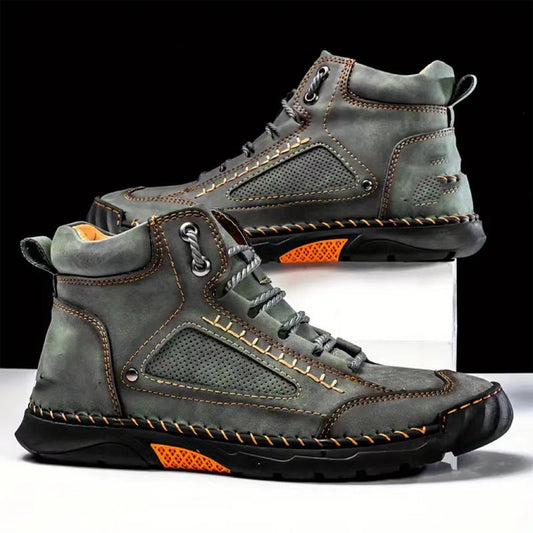 Stylish Hand-Stitched Flat Sole Men's Boots
