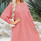 Kleid mit Rundhalsausschnitt und 3/4-Ärmeln