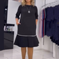 🔥🎉Heißer Verkauf 50% Rabatt🥰👗Damen-Kleid mit Rundhalsausschnitt, Knopfleiste auf der Rückseite und Falten🌸✨