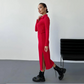 💥56% RABATT!! 🌹Sexy rotes langärmliges Reverskleid für Damen