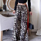 Weite Hose in Patchwork mit Leopardenmuster für Damen