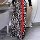 Weite Hose in Patchwork mit Leopardenmuster für Damen