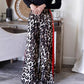 Weite Hose in Patchwork mit Leopardenmuster für Damen