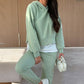✨🩷Lässiger Sweatshirt-Anzug mit Kapuze und Patchwork für Damen
