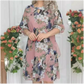 Knielanges Kleid mit Blumendruck für Damen