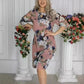 Knielanges Kleid mit Blumendruck für Damen