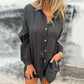 Damen Leinen Button-Down-Hemd in großen Größen
