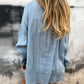 Damen Leinen Button-Down-Hemd in großen Größen