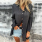 Damen Leinen Button-Down-Hemd in großen Größen