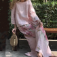 🥰Zweiteiliges Set aus Oberteilen in Unifarben und Hose mit weitem Bein und Blumenmuster