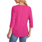 Lässiges T-Shirt mit 3/4-Ärmeln und Plissee-Detail für Damen