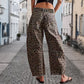 Lässige Hose mit Leopardenmuster und Taschen