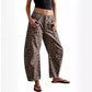 Lässige Hose mit Leopardenmuster und Taschen