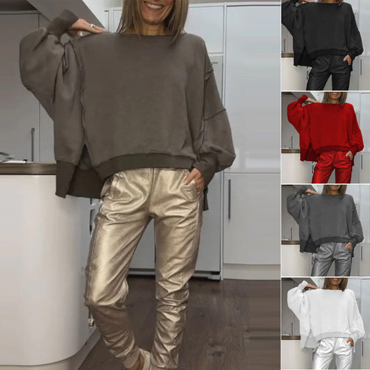 2-teiliges Outfit für Damen: Set aus übergroßem Sweatshirt und Jogginghose