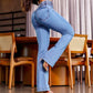 High-Waist-Schlagjeans aus Stretch