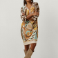 Elegantes 3/4-Ärmel-Kleid mit V-Ausschnitt für Damen