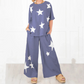 Zweiteiliges Damen Star Patch Set mit kurzen Ärmeln