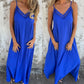 Elegantes Maxikleid mit V-Ausschnitt und Spaghettiträgern und Spitzenbesatz für Damen