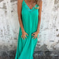Elegantes Maxikleid mit V-Ausschnitt und Spaghettiträgern und Spitzenbesatz für Damen