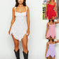 Ärmelloses Mini-Camisole-Kleid aus Spitze für Damen
