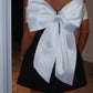 Damen Schleife Knoten Off-Shoulder Party Kleid