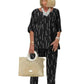 Modischer Damen-Zweiteiler in lockerem Schnitt: Halbarm-Top & Hose