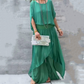 2-teiliges Set aus Chiffon mit lockerem Oberteil und weiten Schlitzhosen