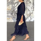 💃Elegantes Kleid mit V-Ausschnitt und Wickelgürtel