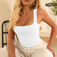 Ärmelloses, doppellagiges Tanktop mit quadratischem Ausschnitt für Damen