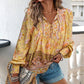 🌷🍃Damenmode bedrucktes Langarmshirt mit V-Ausschnitt