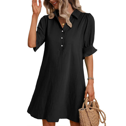 Elegantes Damen-Hemdkleid mit Rüschenärmeln