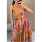 Bedrucktes Camisole-Kleid aus Mesh für Damen