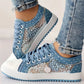 Damen Casual Flat Runde Zehe Lace Up Low Top Schuhe