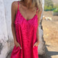 Damen Maxikleid mit Druck und Spaghettiträgern