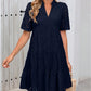 💃Damenkleid mit V-Ausschnitt, A-Linie, Cut-outs und Print