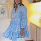 Elegantes Kleid mit Blumenmuster und V-Ausschnitt für Damen