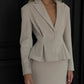2-teiliges Set aus Schößchen-Blazer und Midirock für Damen