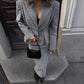 2-teiliges Set aus Schößchen-Blazer und Midirock für Damen