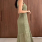 Maxikleid mit Häkelstrickstruktur in A-Linie