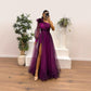 Damen modisches bedrucktes Kleid mit schräger Schulter aus Mesh