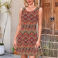 Printed Sleeveless A-Line Mini Dress