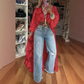Durchsichtiges, elegantes Maxi-Top mit Spitzenmuster