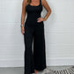 Sexy, rückenfreier Jumpsuit mit U-Ausschnitt und weitem Bein für Damen